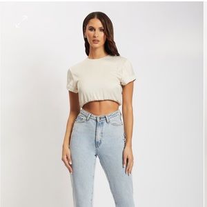 DESTINY Satin Cropped T-Shirt 🤍